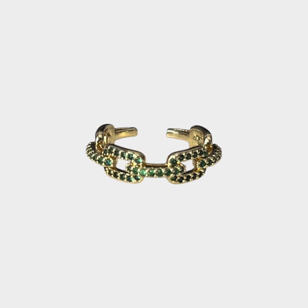 Emerald Green Adjustable Chain Ring - Picture 3 of 5